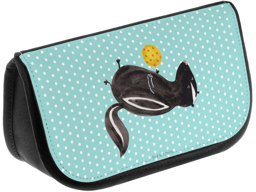 Kosmetiktasche Stinktier Ball Kosmetikbeutel, Kulturtasche, Kulturbeutel, Schminktasche, Make-Up Tasche, Stinktier, Skunk, Wildtier, Raubtier, Stinker, Stinki, verspielt, Weisheit