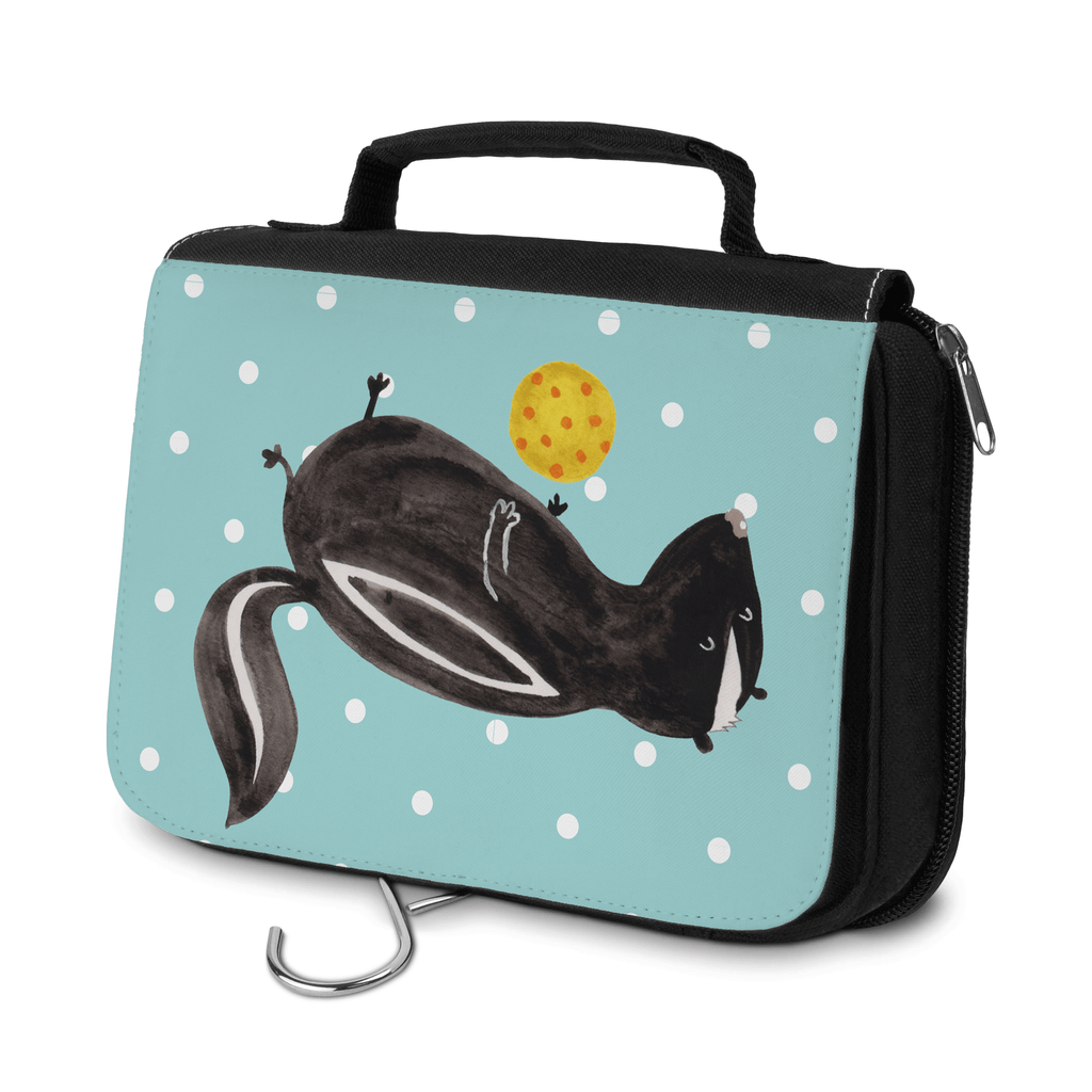 Kulturbeutel Stinktier Ball Kulturbeutel, Zum Aufhängen, Waschtasche, Kosmetiktasche, Damen, Herren, Aufbewahrungstasche, Schminktasche, Kosmetikbeutel, Organizer, Kulturtasche, Schminkutensil, Stinktier, Skunk, Wildtier, Raubtier, Stinker, Stinki, verspielt, Weisheit