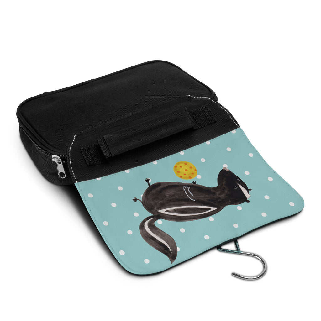 Kulturbeutel Stinktier Ball Kulturbeutel, Zum Aufhängen, Waschtasche, Kosmetiktasche, Damen, Herren, Aufbewahrungstasche, Schminktasche, Kosmetikbeutel, Organizer, Kulturtasche, Schminkutensil, Stinktier, Skunk, Wildtier, Raubtier, Stinker, Stinki, verspielt, Weisheit