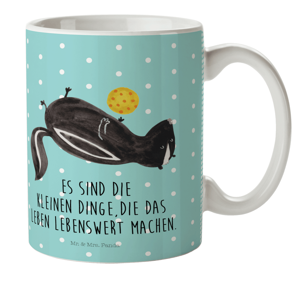 Kindertasse Stinktier Ball Kunststoff Tasse, Kindergarten, Tasse, Trinkbecher, Camping Becher, Kaffeetasse, Kunststoffbecher, Kindergartenbecher, Outdoorgeschirr, Kunststoffgeschirr, Reisebecher, Reisetasse, Kinderbecher, Stinktier, Skunk, Wildtier, Raubtier, Stinker, Stinki, verspielt, Weisheit