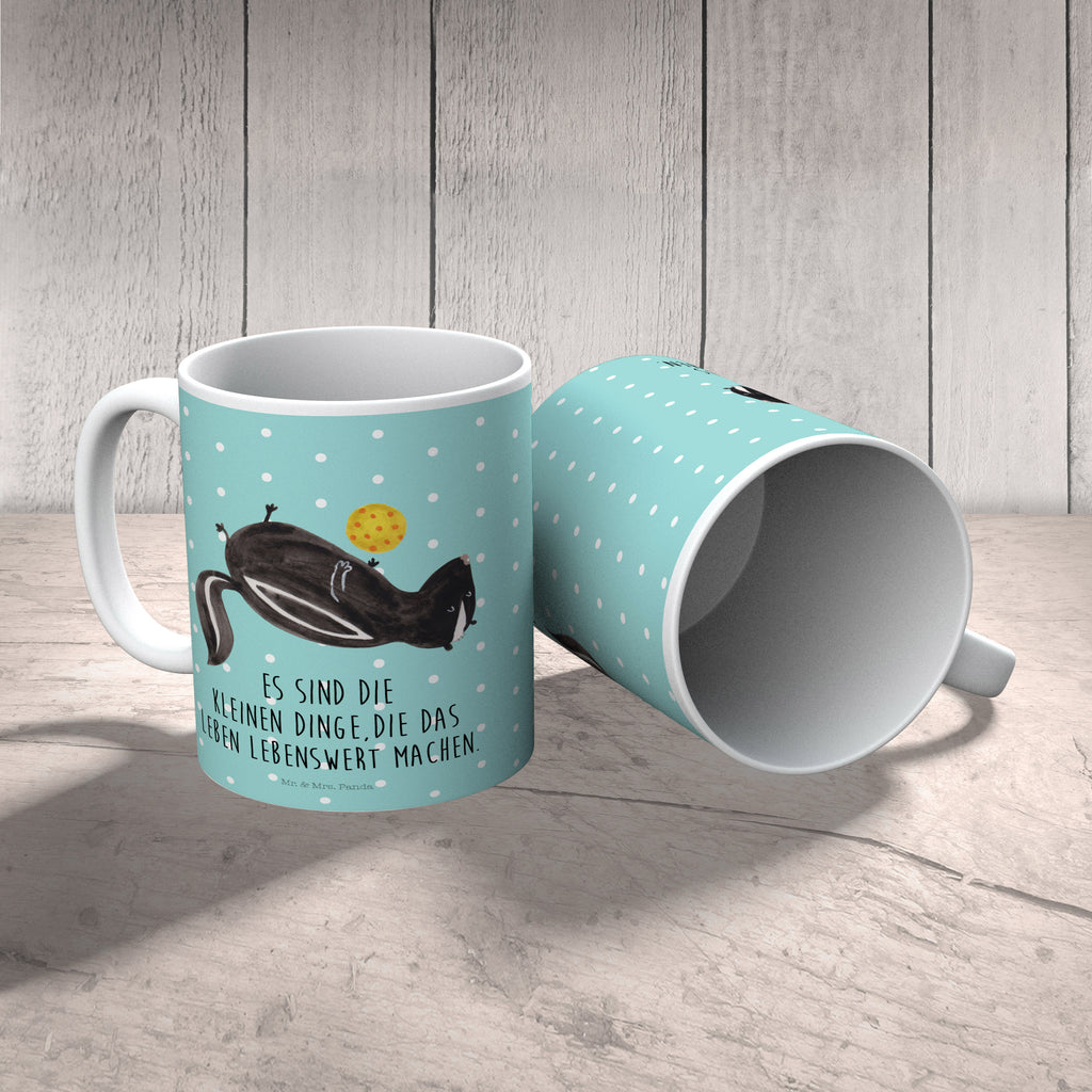 Kindertasse Stinktier Ball Kunststoff Tasse, Kindergarten, Tasse, Trinkbecher, Camping Becher, Kaffeetasse, Kunststoffbecher, Kindergartenbecher, Outdoorgeschirr, Kunststoffgeschirr, Reisebecher, Reisetasse, Kinderbecher, Stinktier, Skunk, Wildtier, Raubtier, Stinker, Stinki, verspielt, Weisheit