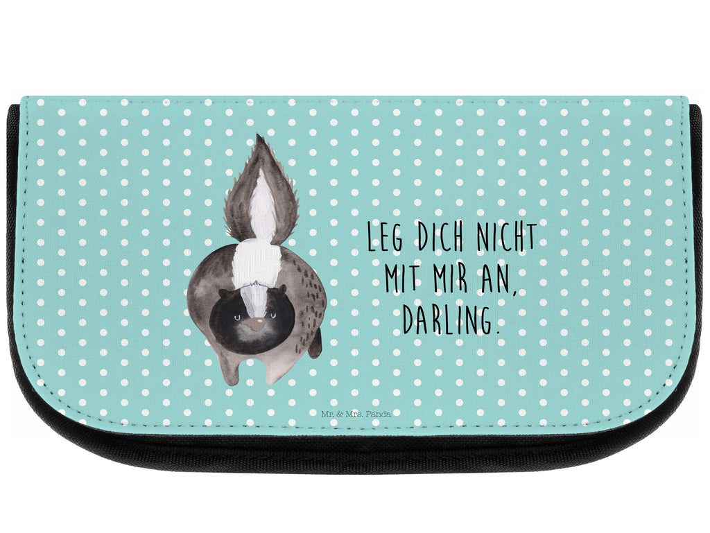 Kosmetiktasche Stinktier Angriff Kosmetikbeutel, Kulturtasche, Kulturbeutel, Schminktasche, Make-Up Tasche, Stinktier, Skunk, Wildtier, Raubtier, Stinker, Stinki, wütend, Drohung