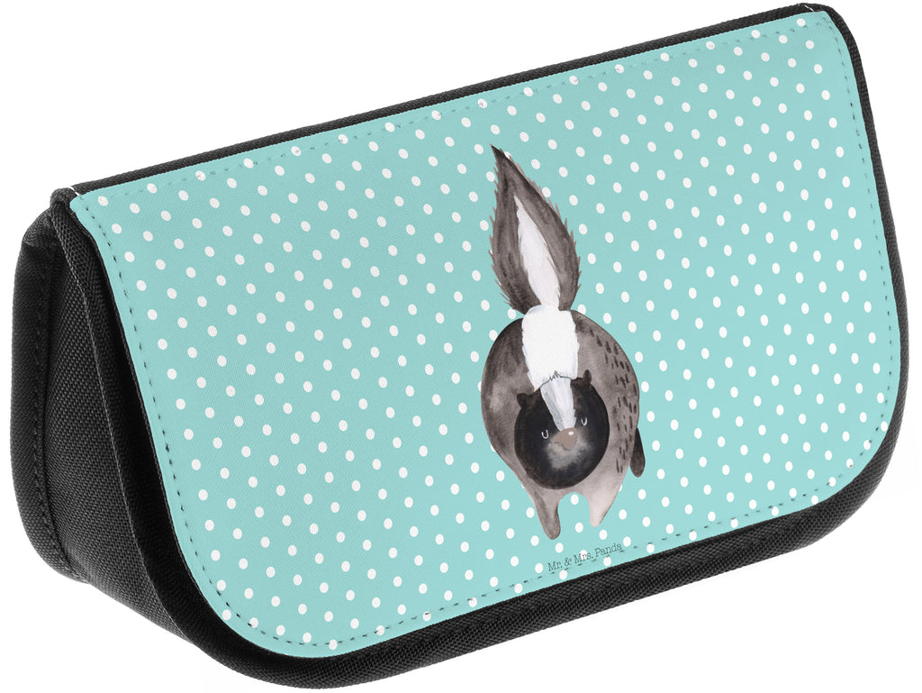 Kosmetiktasche Stinktier Angriff Kosmetikbeutel, Kulturtasche, Kulturbeutel, Schminktasche, Make-Up Tasche, Stinktier, Skunk, Wildtier, Raubtier, Stinker, Stinki, wütend, Drohung