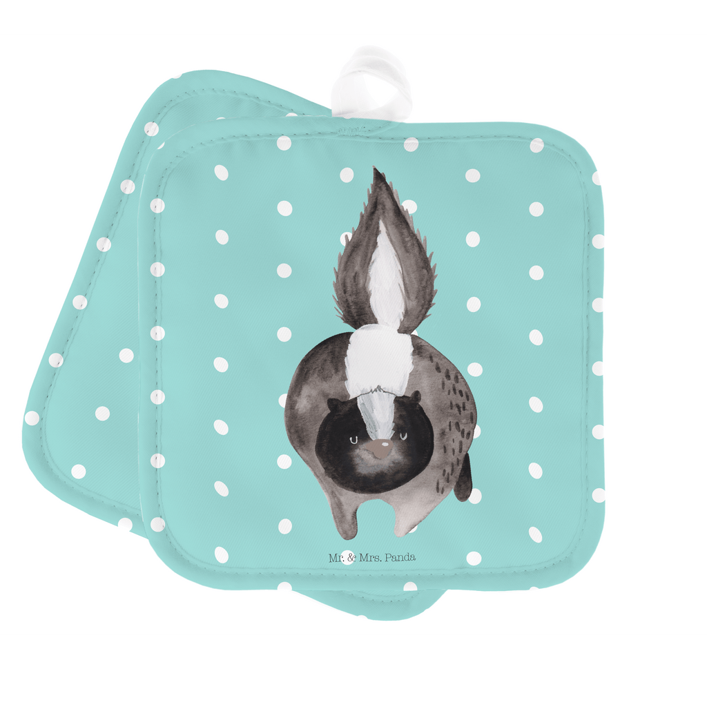 2er Set Topflappen  Stinktier Angriff Topflappen, Topfuntersetzer, Ofenhandschuh, Topflappen Set, Topflappen lustig, Topflappen mit Spruch, Stinktier, Skunk, Wildtier, Raubtier, Stinker, Stinki, wütend, Drohung