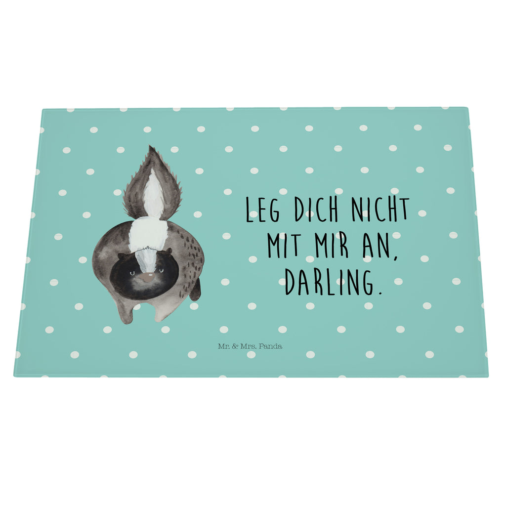 XL Glas Schneidbrett Stinktier Angriff Glasschneidebrett, Schneidebrett, Frühstücksbrett, Küche, Stinktier, Skunk, Wildtier, Raubtier, Stinker, Stinki, wütend, Drohung