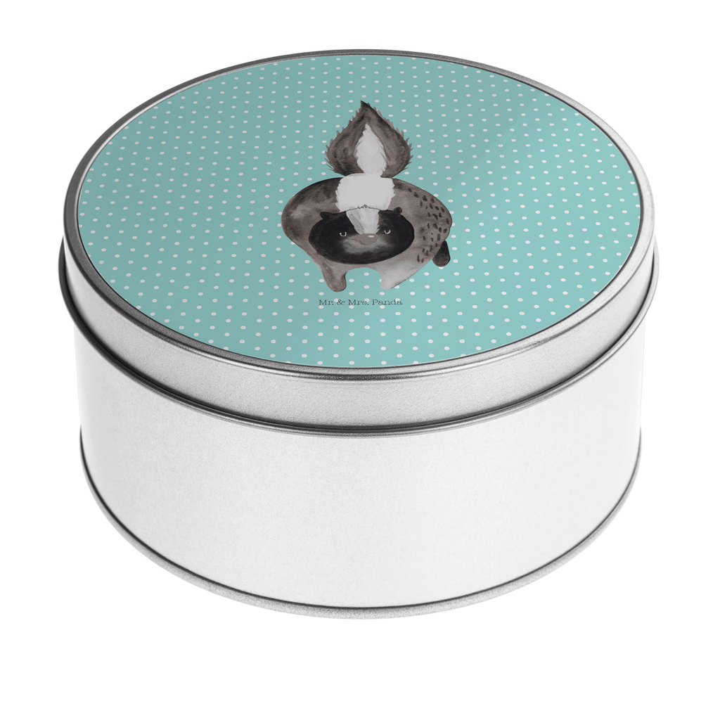 Blechdose rund Stinktier Angriff Metalldose, Keksdose, Dose, Vorratsdose, Geschenkbox, Stinktier, Skunk, Wildtier, Raubtier, Stinker, Stinki, wütend, Drohung