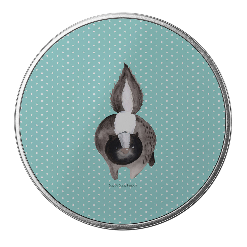Blechdose rund Stinktier Angriff Metalldose, Keksdose, Dose, Vorratsdose, Geschenkbox, Stinktier, Skunk, Wildtier, Raubtier, Stinker, Stinki, wütend, Drohung