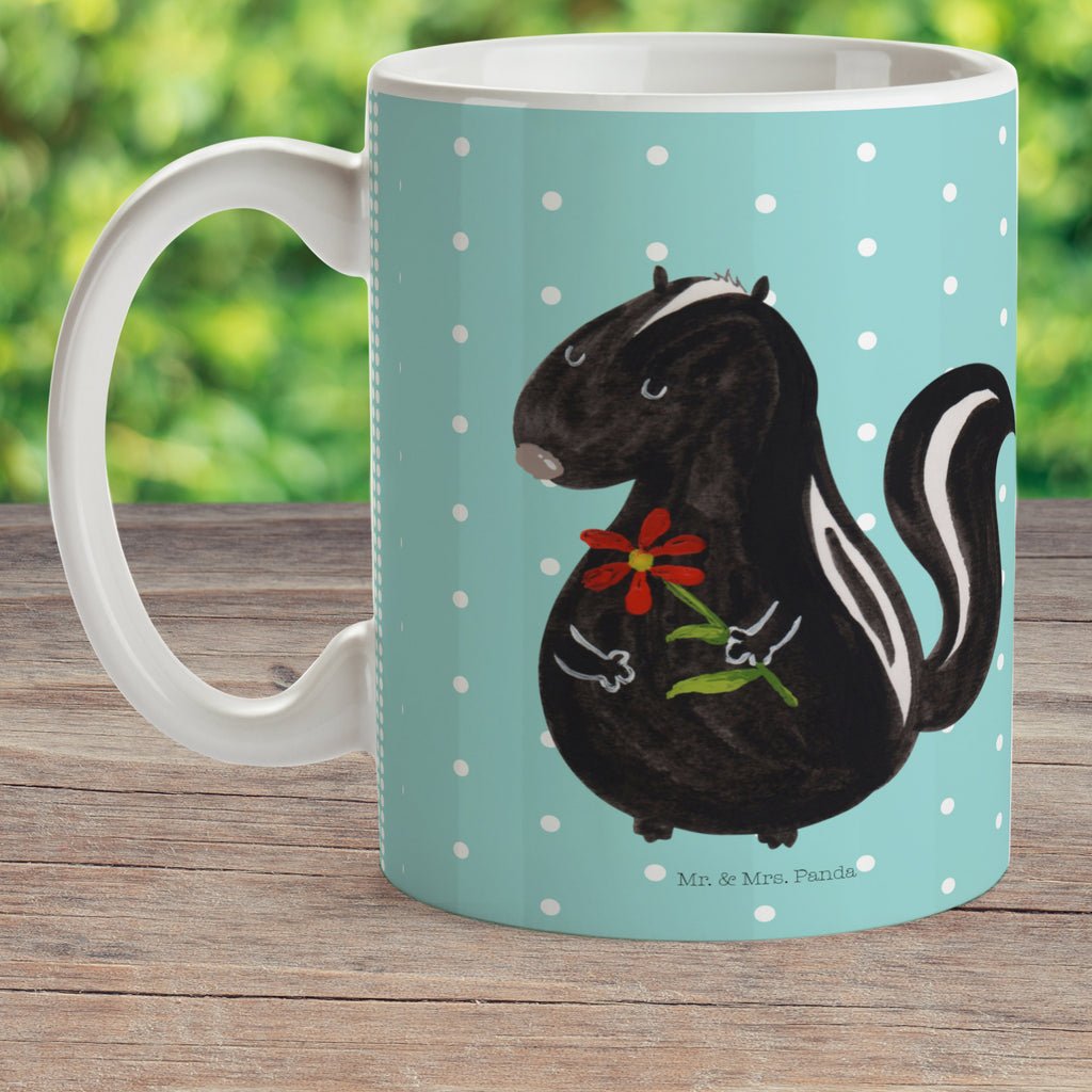 Kindertasse Stinktier Blume Kunststoff Tasse, Kindergarten, Tasse, Trinkbecher, Camping Becher, Kaffeetasse, Kunststoffbecher, Kindergartenbecher, Outdoorgeschirr, Kunststoffgeschirr, Reisebecher, Reisetasse, Kinderbecher, Stinktier, Skunk, Wildtier, Raubtier, Stinker, Stinki, Tagträumer, verträumt, Dreams, Träume