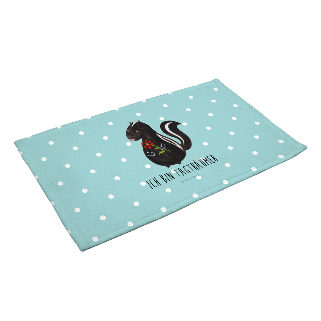 50 x 100 Handtuch Stinktier Blume Handtuch, Badehandtuch, Badezimmer, Handtücher, groß, Kinder, Baby, Stinktier, Skunk, Wildtier, Raubtier, Stinker, Stinki, Tagträumer, verträumt, Dreams, Träume