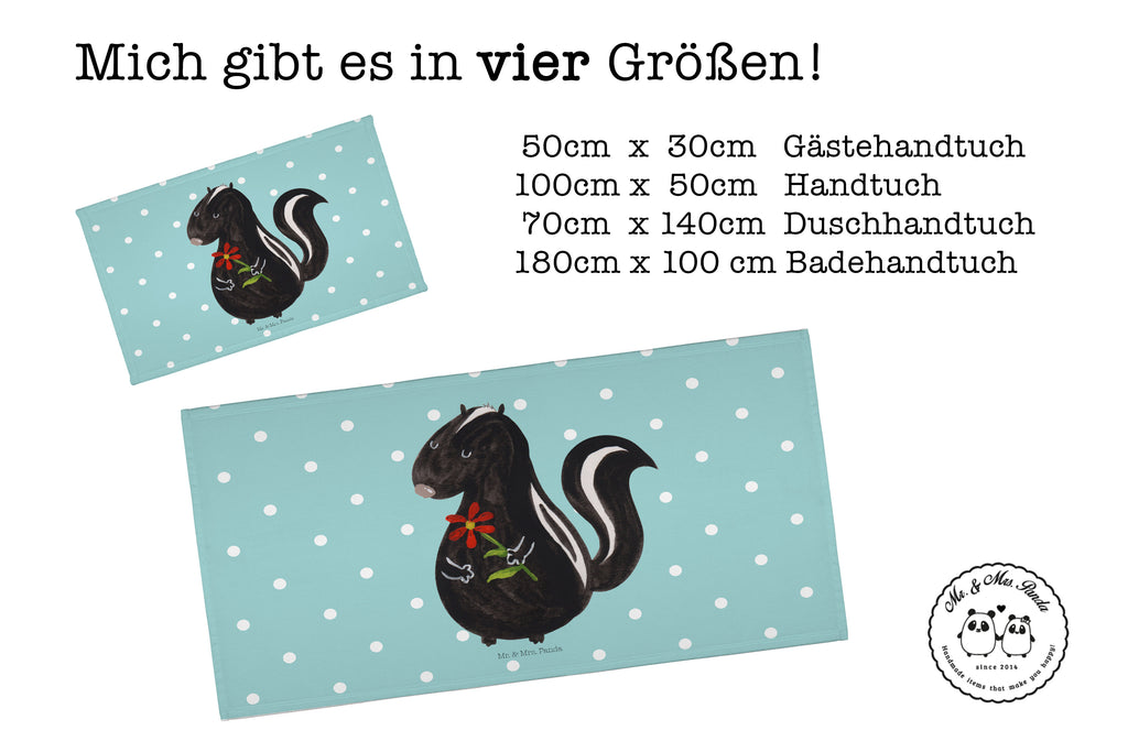 50 x 100 Handtuch Stinktier Blume Handtuch, Badehandtuch, Badezimmer, Handtücher, groß, Kinder, Baby, Stinktier, Skunk, Wildtier, Raubtier, Stinker, Stinki, Tagträumer, verträumt, Dreams, Träume