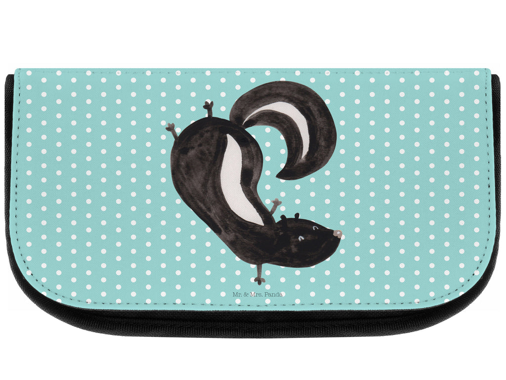 Kosmetiktasche Stinktier Handstand Kosmetikbeutel, Kulturtasche, Kulturbeutel, Schminktasche, Make-Up Tasche, Stinktier, Skunk, Wildtier, Raubtier, Stinker, Stinki, Spielplatz, verpielt, Kind