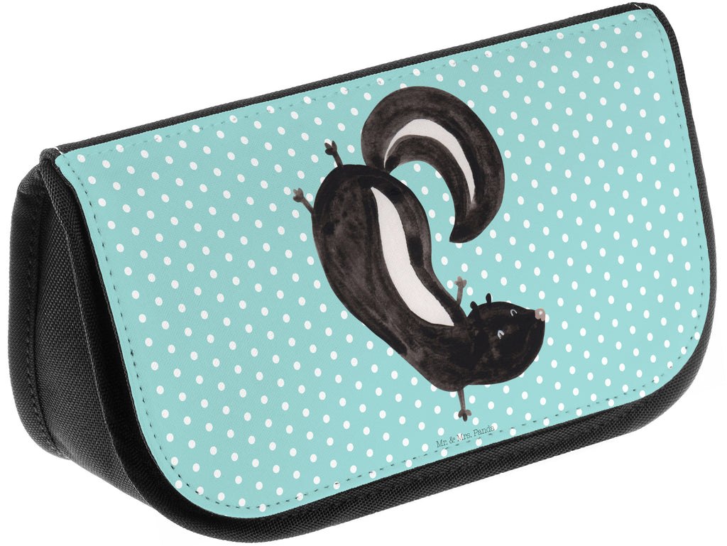 Kosmetiktasche Stinktier Handstand Kosmetikbeutel, Kulturtasche, Kulturbeutel, Schminktasche, Make-Up Tasche, Stinktier, Skunk, Wildtier, Raubtier, Stinker, Stinki, Spielplatz, verpielt, Kind
