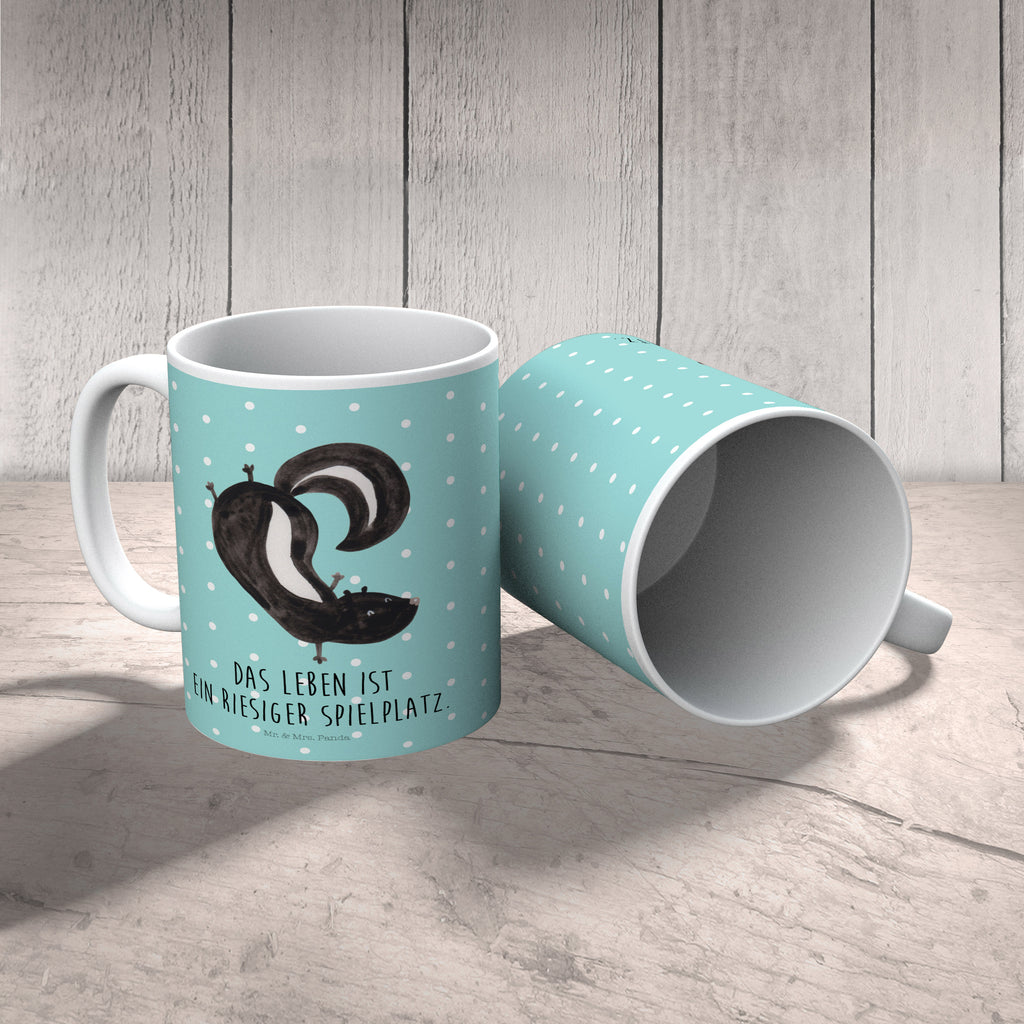 Kindertasse Stinktier Handstand Kunststoff Tasse, Kindergarten, Tasse, Trinkbecher, Camping Becher, Kaffeetasse, Kunststoffbecher, Kindergartenbecher, Outdoorgeschirr, Kunststoffgeschirr, Reisebecher, Reisetasse, Kinderbecher, Stinktier, Skunk, Wildtier, Raubtier, Stinker, Stinki, Spielplatz, verpielt, Kind