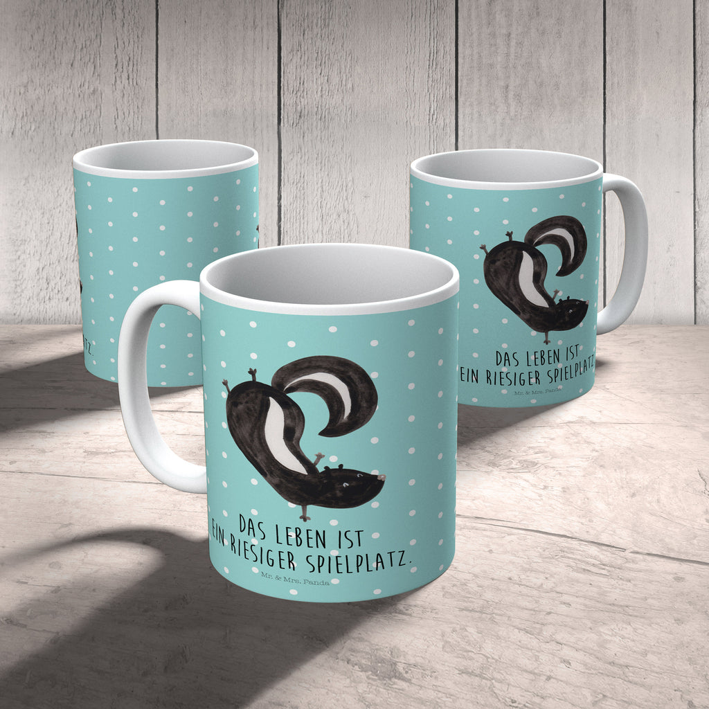 Kindertasse Stinktier Handstand Kunststoff Tasse, Kindergarten, Tasse, Trinkbecher, Camping Becher, Kaffeetasse, Kunststoffbecher, Kindergartenbecher, Outdoorgeschirr, Kunststoffgeschirr, Reisebecher, Reisetasse, Kinderbecher, Stinktier, Skunk, Wildtier, Raubtier, Stinker, Stinki, Spielplatz, verpielt, Kind