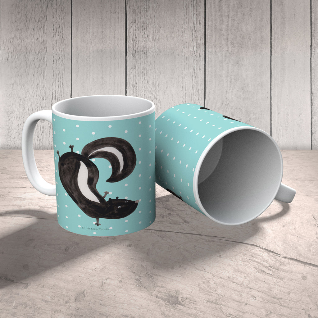 Kindertasse Stinktier Handstand Kunststoff Tasse, Kindergarten, Tasse, Trinkbecher, Camping Becher, Kaffeetasse, Kunststoffbecher, Kindergartenbecher, Outdoorgeschirr, Kunststoffgeschirr, Reisebecher, Reisetasse, Kinderbecher, Stinktier, Skunk, Wildtier, Raubtier, Stinker, Stinki, Spielplatz, verpielt, Kind