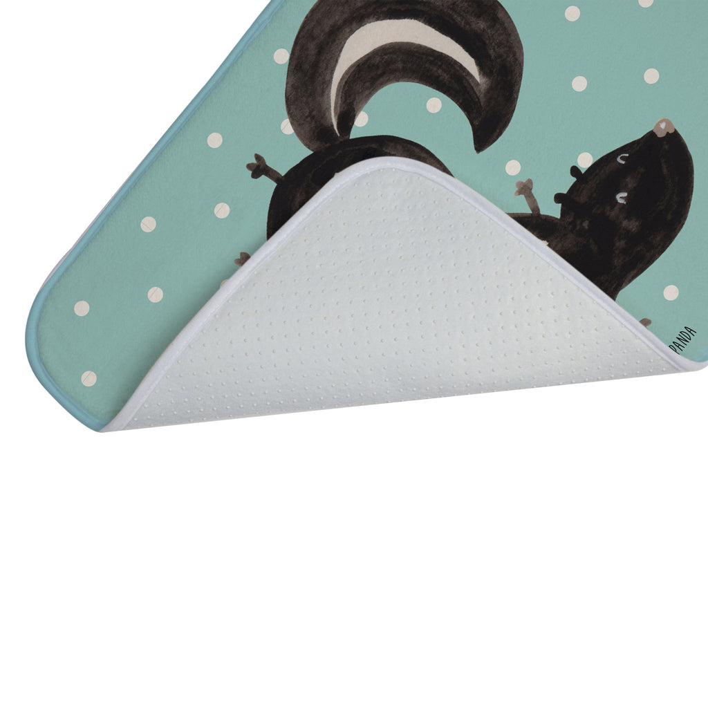 Badvorleger Stinktier Handstand Badematte, Badteppich, Duschvorleger, Badezimmerteppich, Badezimmermatte, Badvorleger, Duschmatte, Duschteppich, Stinktier, Skunk, Wildtier, Raubtier, Stinker, Stinki, Spielplatz, verpielt, Kind