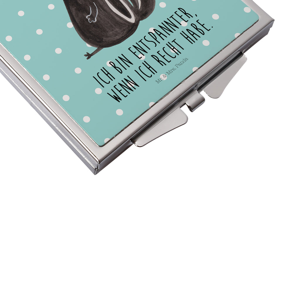 Handtaschenspiegel quadratisch Stinktier sitzend Spiegel, Handtasche, Quadrat, silber, schminken, Schminkspiegel, Stinktier, Skunk, Wildtier, Raubtier, Stinker, Stinki, Spruch, Büro, Recht, Besserwisser