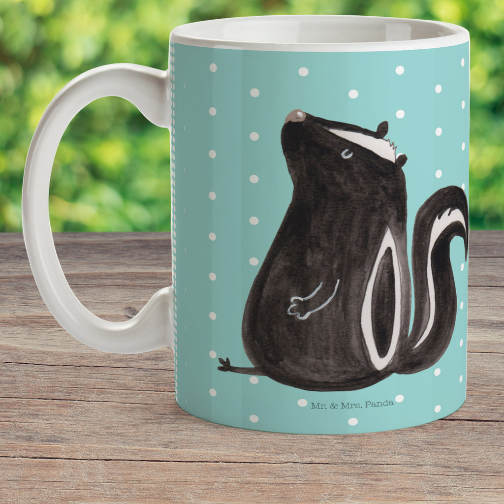 Kindertasse Stinktier sitzend Kunststoff Tasse, Kindergarten, Tasse, Trinkbecher, Camping Becher, Kaffeetasse, Kunststoffbecher, Kindergartenbecher, Outdoorgeschirr, Kunststoffgeschirr, Reisebecher, Reisetasse, Kinderbecher, Stinktier, Skunk, Wildtier, Raubtier, Stinker, Stinki, Spruch, Büro, Recht, Besserwisser