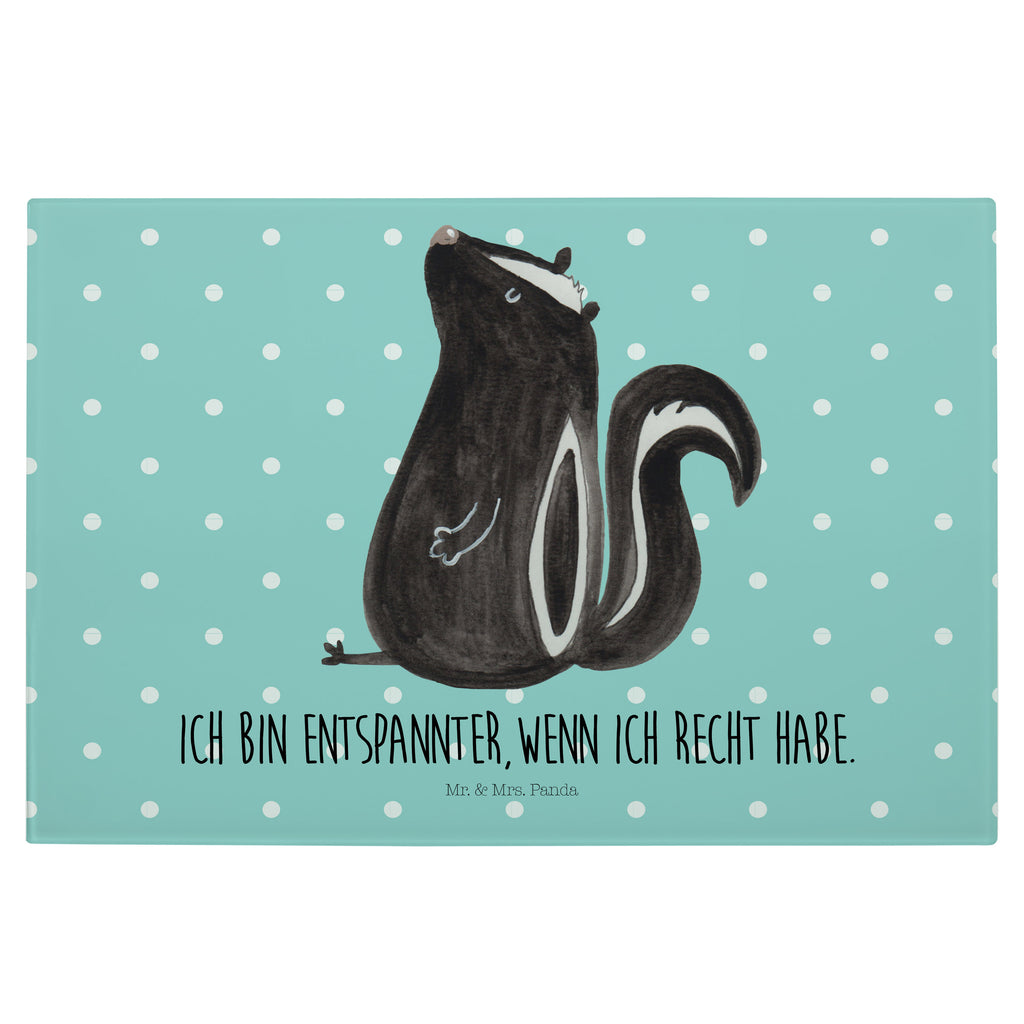 Medium Glas Schneidbrett Stinktier sitzend Glasschneidebrett, Schneidebrett, Stinktier, Skunk, Wildtier, Raubtier, Stinker, Stinki, Spruch, Büro, Recht, Besserwisser