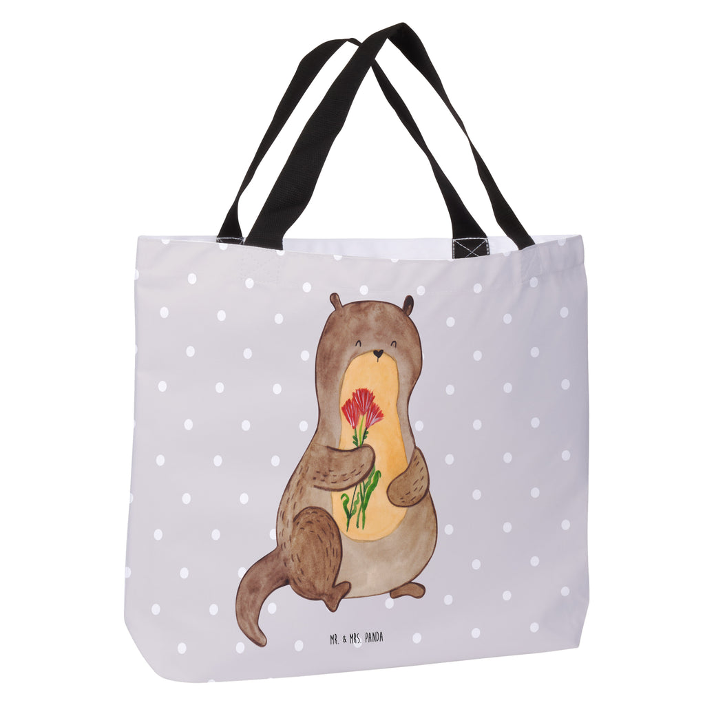 Shopper Otter Blumenstrauß Beutel, Einkaufstasche, Tasche, Strandtasche, Einkaufsbeutel, Shopper, Schultasche, Freizeittasche, Tragebeutel, Schulbeutel, Alltagstasche, Otter, Fischotter, Seeotter, Otter Seeotter See Otter