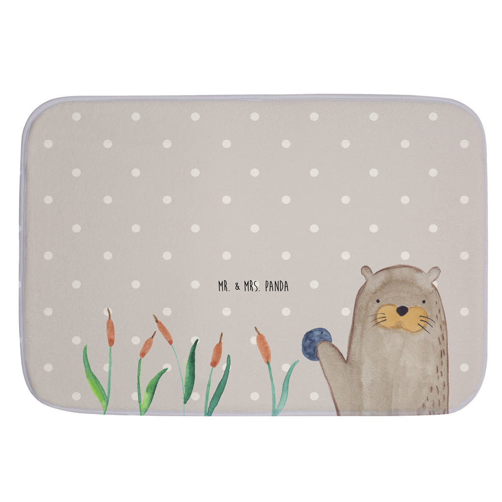 Badvorleger Otter mit Stein Badematte, Badteppich, Duschvorleger, Badezimmerteppich, Badezimmermatte, Badvorleger, Duschmatte, Duschteppich, Otter, Fischotter, Seeotter, Otter Seeotter See Otter