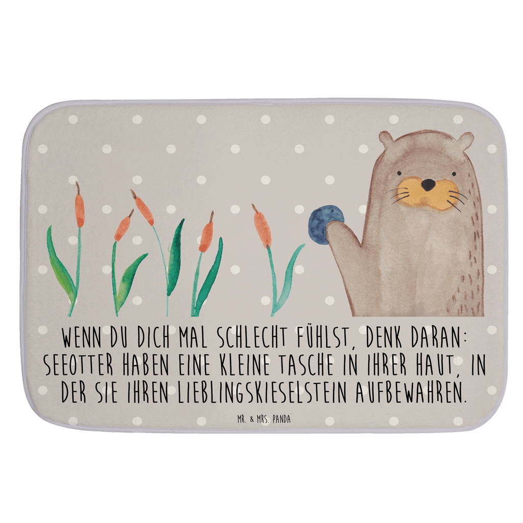 Badvorleger Otter mit Stein Badematte, Badteppich, Duschvorleger, Badezimmerteppich, Badezimmermatte, Badvorleger, Duschmatte, Duschteppich, Otter, Fischotter, Seeotter, Otter Seeotter See Otter