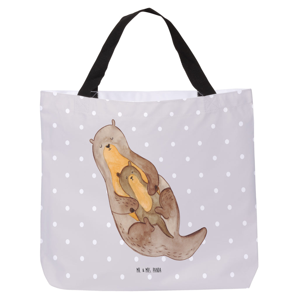 Shopper Otter mit Kind Beutel, Einkaufstasche, Tasche, Strandtasche, Einkaufsbeutel, Shopper, Schultasche, Freizeittasche, Tragebeutel, Schulbeutel, Alltagstasche, Otter, Fischotter, Seeotter, Otter Seeotter See Otter
