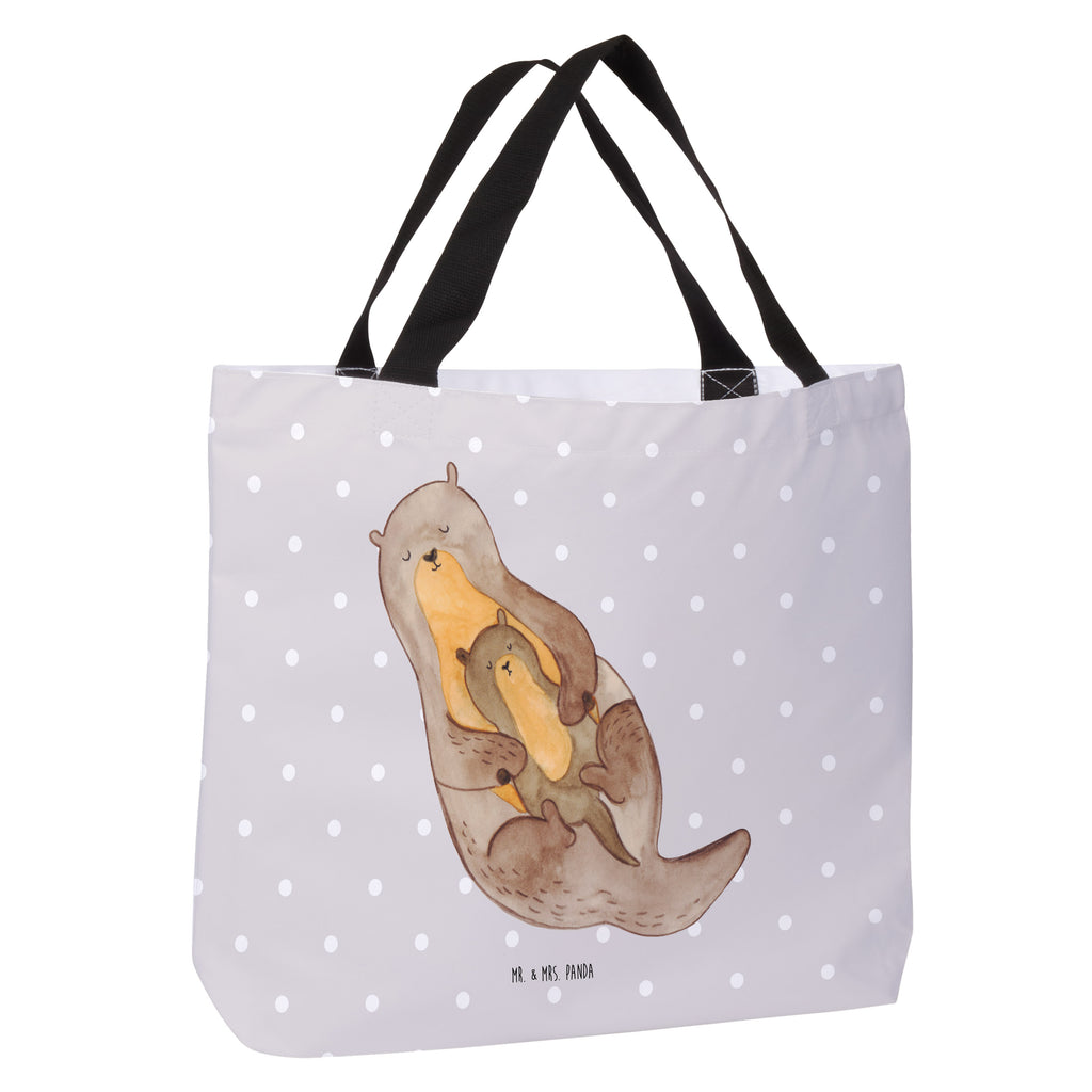 Shopper Otter mit Kind Beutel, Einkaufstasche, Tasche, Strandtasche, Einkaufsbeutel, Shopper, Schultasche, Freizeittasche, Tragebeutel, Schulbeutel, Alltagstasche, Otter, Fischotter, Seeotter, Otter Seeotter See Otter