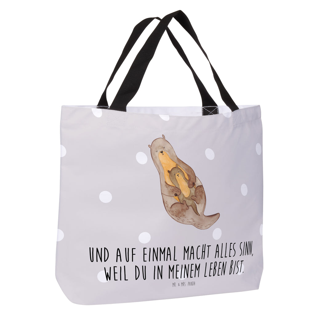 Shopper Otter mit Kind Beutel, Einkaufstasche, Tasche, Strandtasche, Einkaufsbeutel, Shopper, Schultasche, Freizeittasche, Tragebeutel, Schulbeutel, Alltagstasche, Otter, Fischotter, Seeotter, Otter Seeotter See Otter