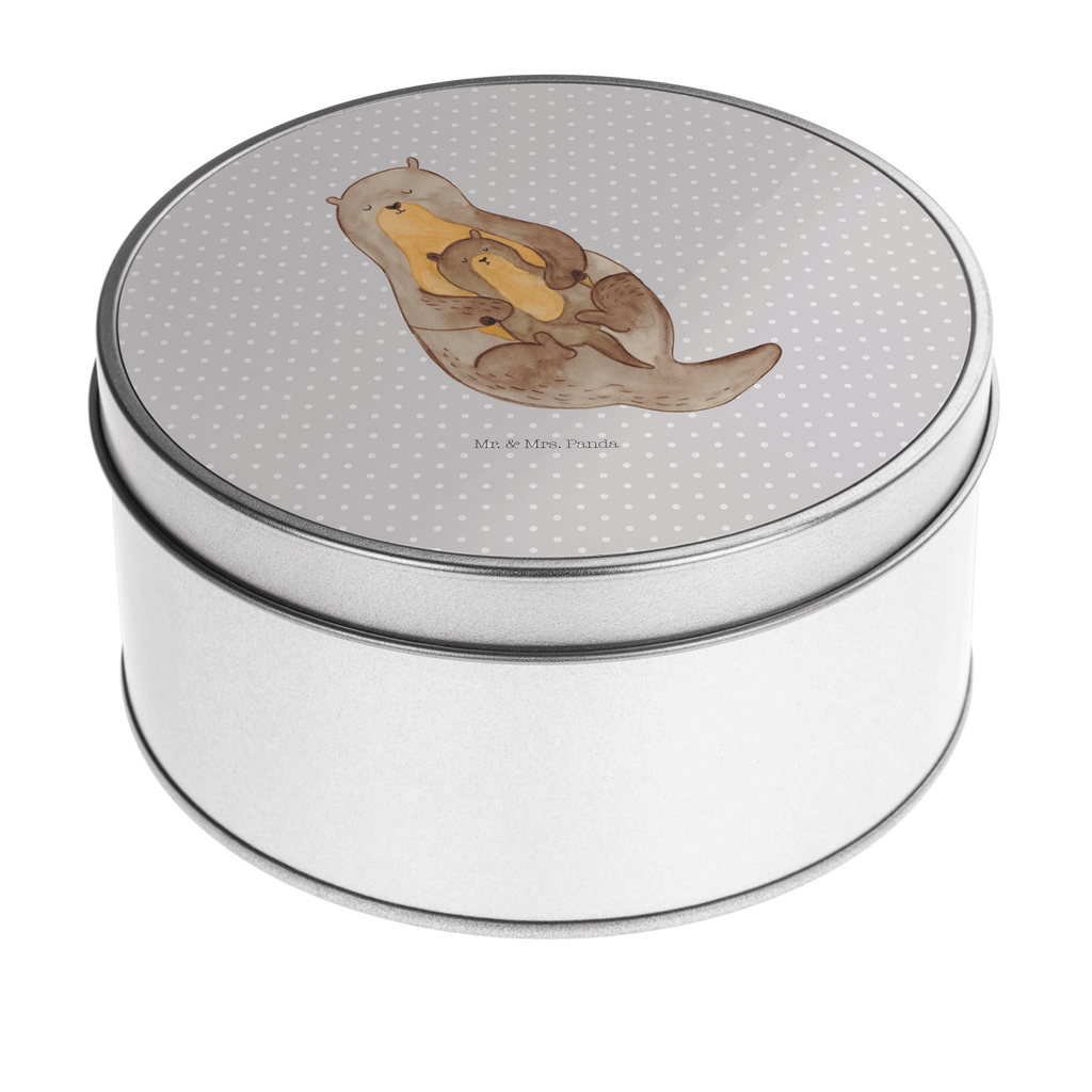 Blechdose rund Otter mit Kind Metalldose, Keksdose, Dose, Vorratsdose, Geschenkbox, Otter, Fischotter, Seeotter, Otter Seeotter See Otter