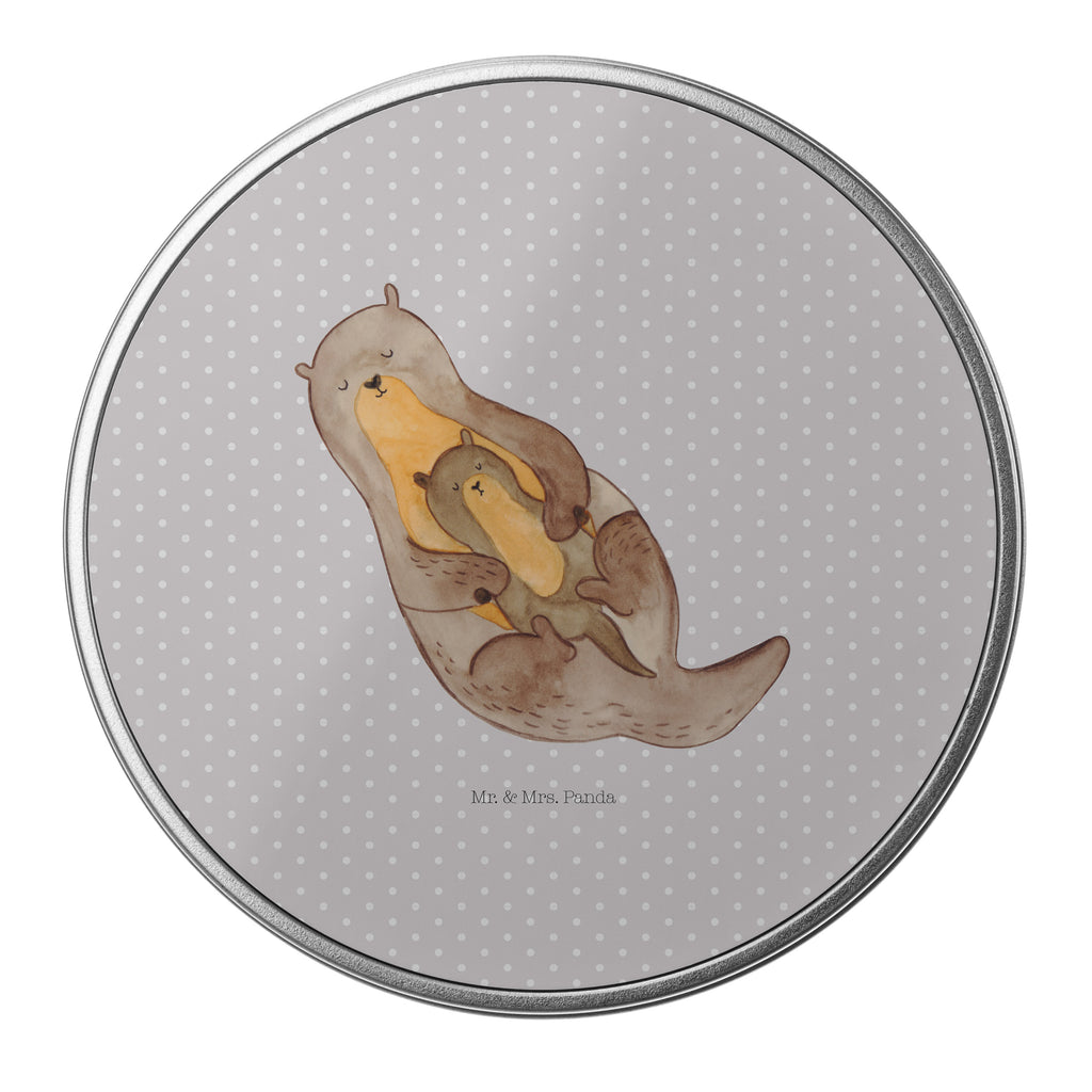 Blechdose rund Otter mit Kind Metalldose, Keksdose, Dose, Vorratsdose, Geschenkbox, Otter, Fischotter, Seeotter, Otter Seeotter See Otter