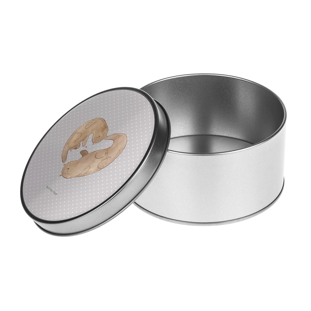 Blechdose rund Otter Herz Metalldose, Keksdose, Dose, Vorratsdose, Geschenkbox, Otter, Fischotter, Seeotter, Liebe, Herz, Liebesbeweis, Liebesgeschenk, Bessere Hälfte, Love you, Jahrestag, Hochzeitstag, Verlobung, gemeinsames Leben