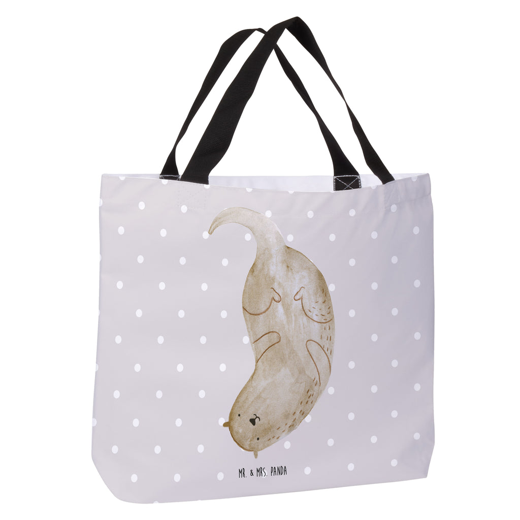 Shopper Otter kopfüber Beutel, Einkaufstasche, Tasche, Strandtasche, Einkaufsbeutel, Shopper, Schultasche, Freizeittasche, Tragebeutel, Schulbeutel, Alltagstasche, Otter, Fischotter, Seeotter, Otter Seeotter See Otter