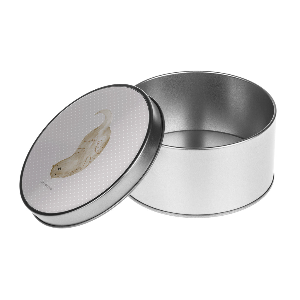 Blechdose rund Otter kopfüber Metalldose, Keksdose, Dose, Vorratsdose, Geschenkbox, Otter, Fischotter, Seeotter, Otter Seeotter See Otter