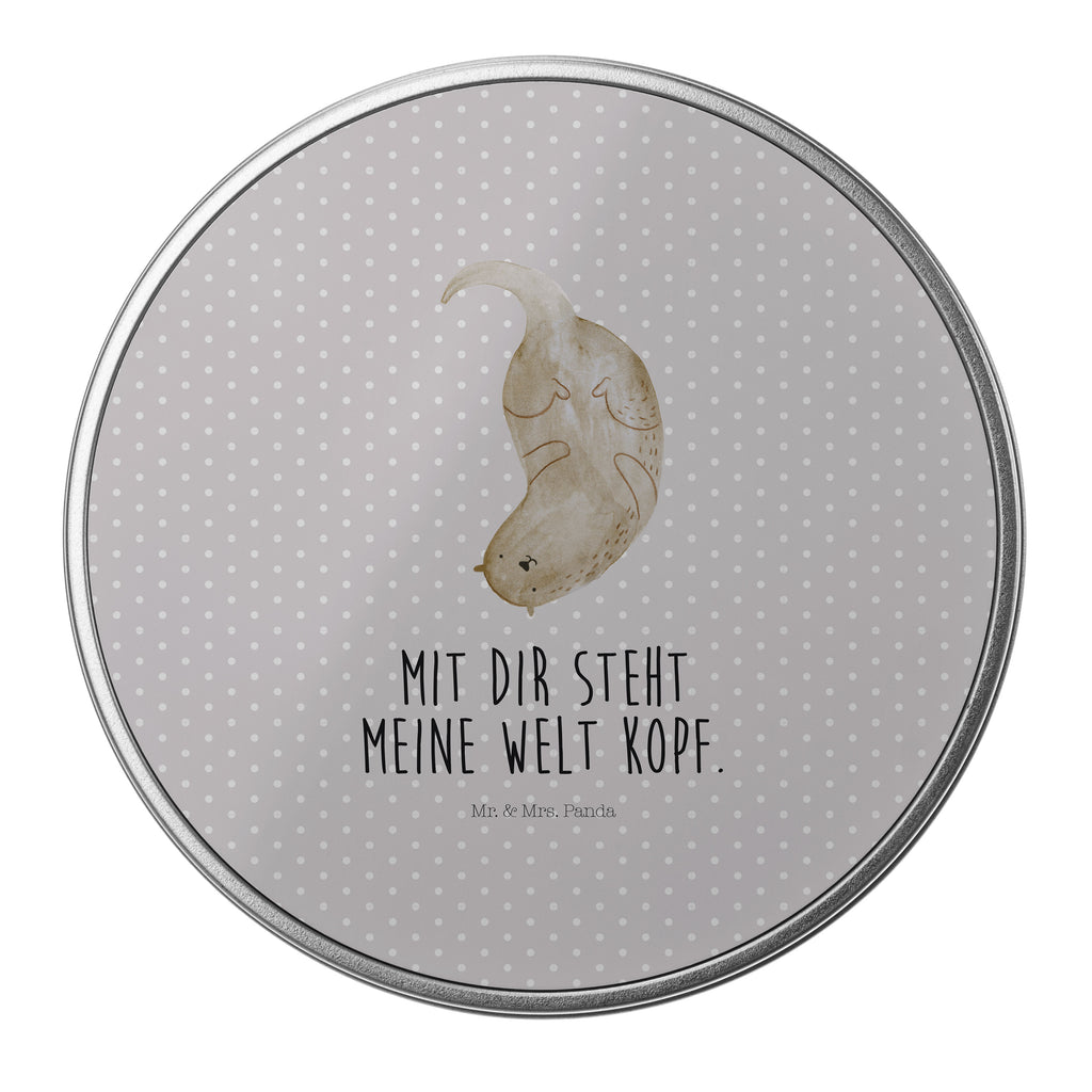 Blechdose rund Otter kopfüber Metalldose, Keksdose, Dose, Vorratsdose, Geschenkbox, Otter, Fischotter, Seeotter, Otter Seeotter See Otter