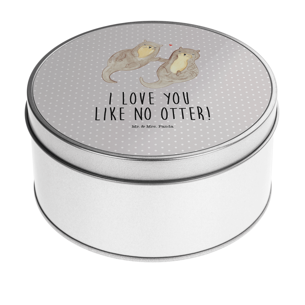 Blechdose rund Otter händchenhaltend Metalldose, Keksdose, Dose, Vorratsdose, Geschenkbox, Otter, Fischotter, Seeotter, Otter Seeotter See Otter