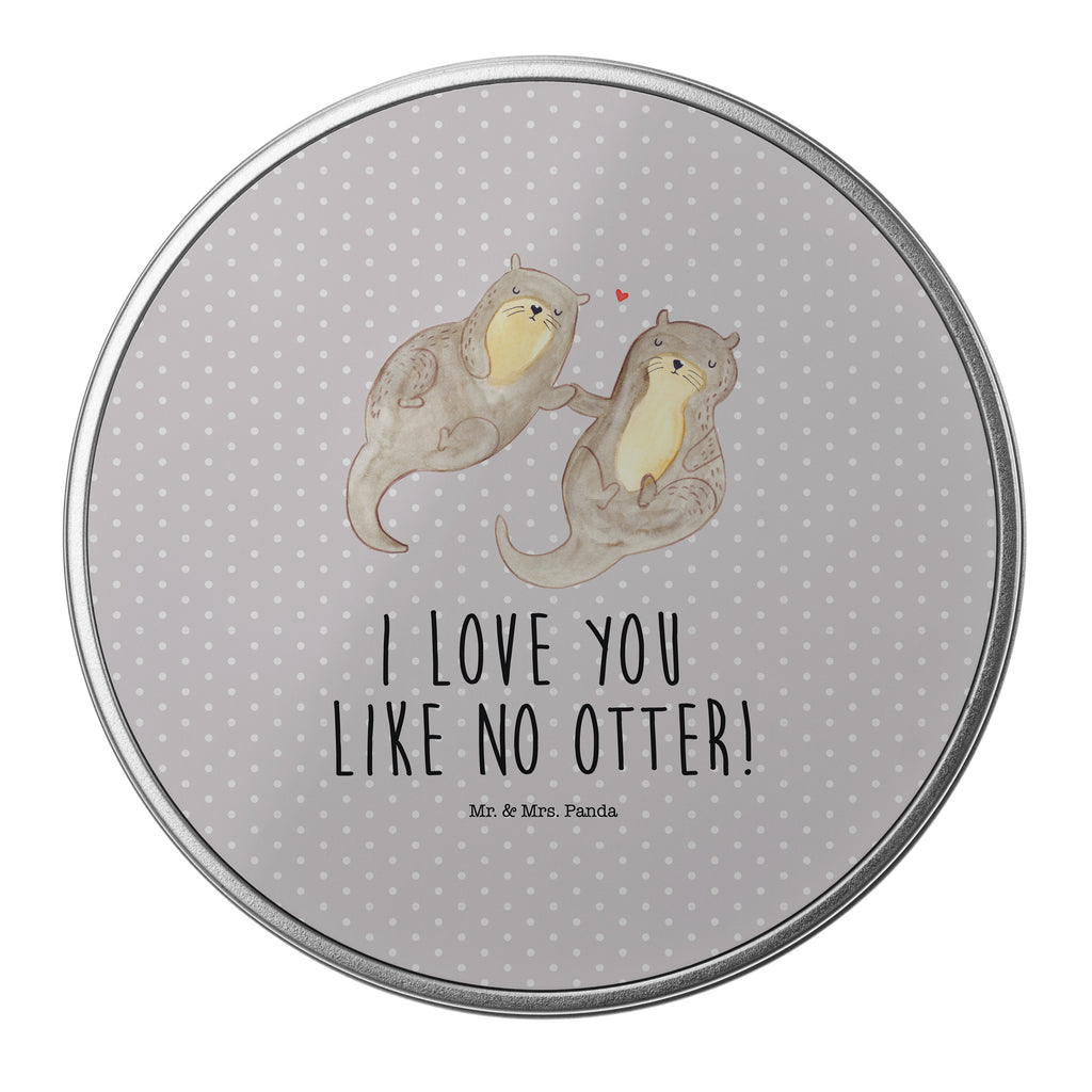 Blechdose rund Otter händchenhaltend Metalldose, Keksdose, Dose, Vorratsdose, Geschenkbox, Otter, Fischotter, Seeotter, Otter Seeotter See Otter