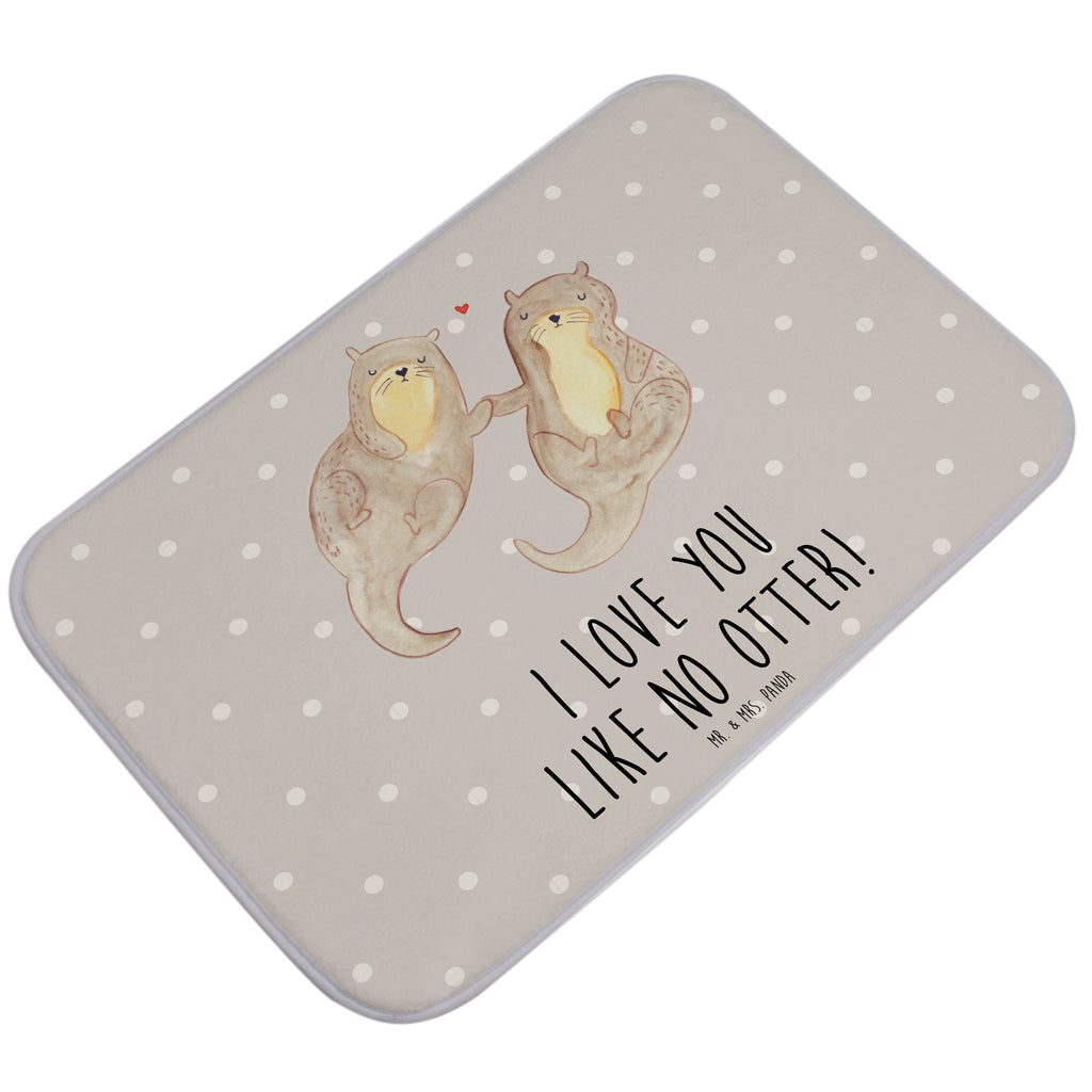 Badvorleger Otter händchenhaltend Badematte, Badteppich, Duschvorleger, Badezimmerteppich, Badezimmermatte, Badvorleger, Duschmatte, Duschteppich, Otter, Fischotter, Seeotter, Otter Seeotter See Otter