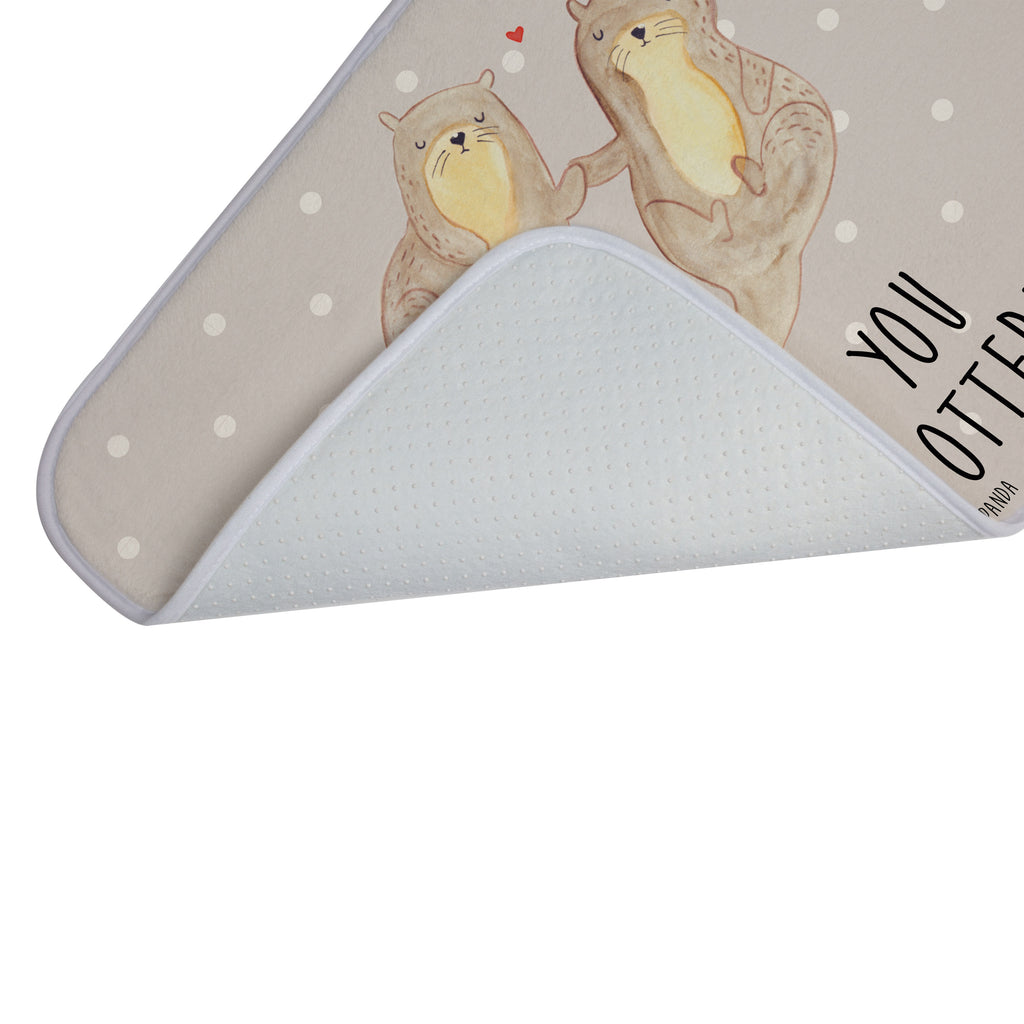 Badvorleger Otter händchenhaltend Badematte, Badteppich, Duschvorleger, Badezimmerteppich, Badezimmermatte, Badvorleger, Duschmatte, Duschteppich, Otter, Fischotter, Seeotter, Otter Seeotter See Otter