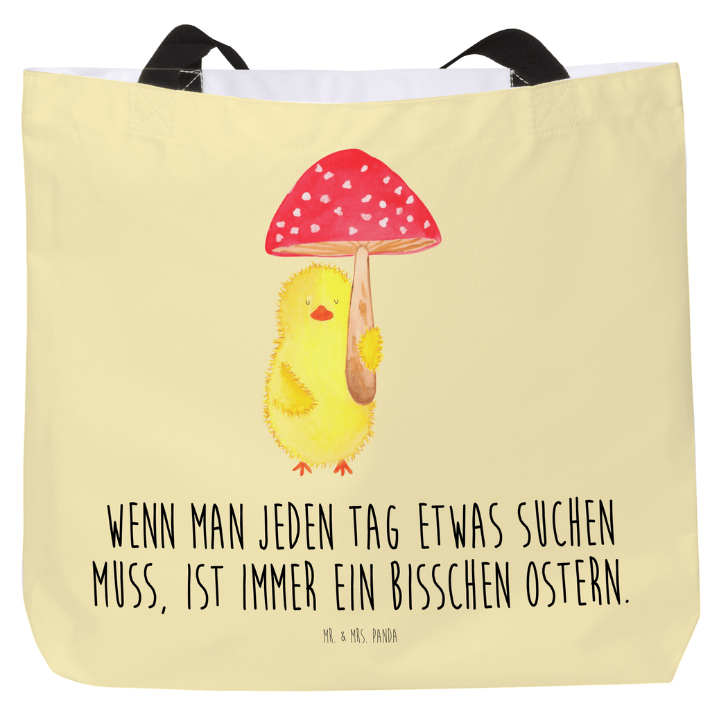 Shopper Küken Fliegenpilz Beutel, Einkaufstasche, Tasche, Strandtasche, Einkaufsbeutel, Shopper, Schultasche, Freizeittasche, Tragebeutel, Schulbeutel, Alltagstasche, Ostern, Osterhase, Ostergeschenke, Osternest, Osterdeko, Geschenk zu Ostern, Küken, Fliegenpilz, Glückspilz, Frohe Ostern, Ostergrüße