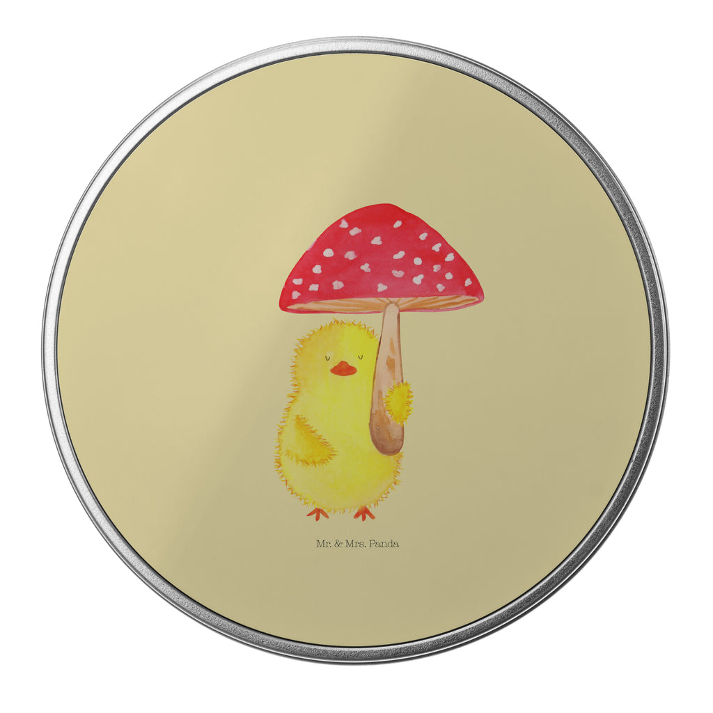 Blechdose rund Küken Fliegenpilz Metalldose, Keksdose, Dose, Vorratsdose, Geschenkbox, Ostern, Osterhase, Ostergeschenke, Osternest, Osterdeko, Geschenk zu Ostern, Küken, Fliegenpilz, Glückspilz, Frohe Ostern, Ostergrüße