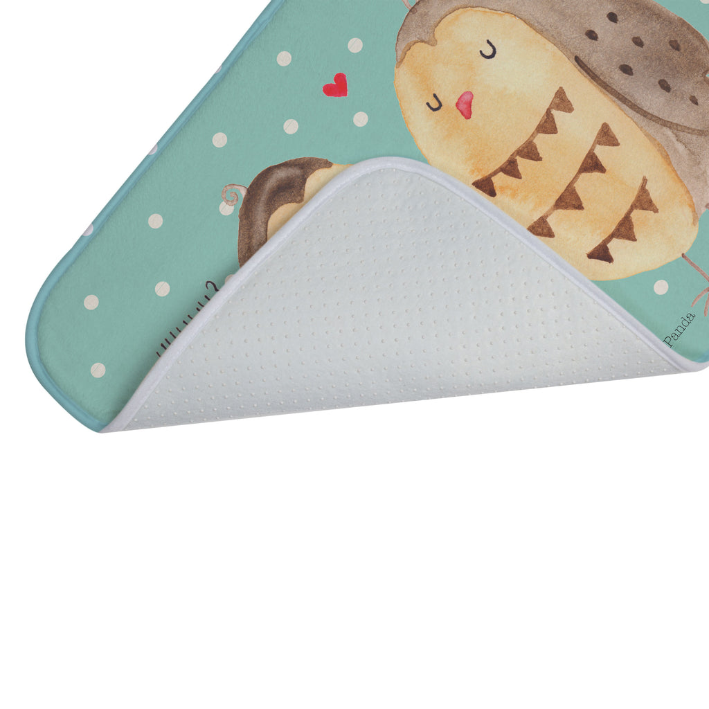 Badvorleger Eule Liebe Badematte, Badteppich, Duschvorleger, Badezimmerteppich, Badezimmermatte, Badvorleger, Duschmatte, Duschteppich, Eule, Eule Deko, Liebe, Hochzeit Spruch, Owl, All you need is love, Liebe Spruch, Freundin Geschenk, Freund, Wortspiel lustig