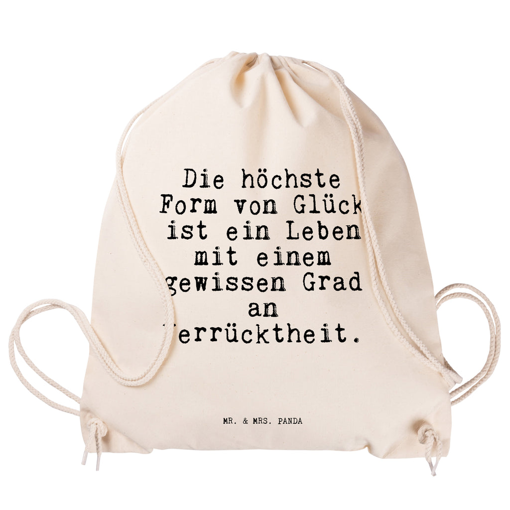 Sportbeutel Sprüche und Zitate Die höchste Form von Glück ist ein Leben mit einem gewissen Grad an Verrücktheit. Sportbeutel, Turnbeutel, Beutel, Sporttasche, Tasche, Stoffbeutel, Sportbeutel Kinder, Spruch, Sprüche, lustig, Weisheiten, Zitate, Spruch Sprüche Weisheiten Zitate Lustig Weisheit Worte