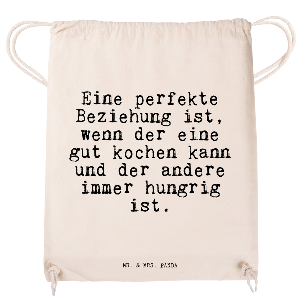 Sportbeutel Sprüche und Zitate Eine perfekte Beziehung ist, wenn der eine gut kochen kann und der andere immer hungrig ist. Sportbeutel, Turnbeutel, Beutel, Sporttasche, Tasche, Stoffbeutel, Sportbeutel Kinder, Spruch, Sprüche, lustig, Weisheiten, Zitate, Spruch Sprüche Weisheiten Zitate Lustig Weisheit Worte