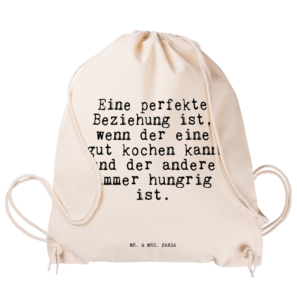 Sportbeutel Sprüche und Zitate Eine perfekte Beziehung ist, wenn der eine gut kochen kann und der andere immer hungrig ist. Sportbeutel, Turnbeutel, Beutel, Sporttasche, Tasche, Stoffbeutel, Sportbeutel Kinder, Spruch, Sprüche, lustig, Weisheiten, Zitate, Spruch Sprüche Weisheiten Zitate Lustig Weisheit Worte