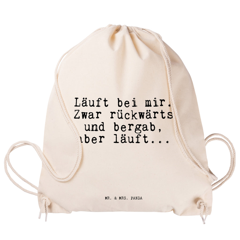 Sportbeutel Sprüche und Zitate Läuft bei mir. Zwar rückwärts und bergab, aber läuft... Sportbeutel, Turnbeutel, Beutel, Sporttasche, Tasche, Stoffbeutel, Sportbeutel Kinder, Spruch, Sprüche, lustig, Weisheiten, Zitate, Spruch Sprüche Weisheiten Zitate Lustig Weisheit Worte