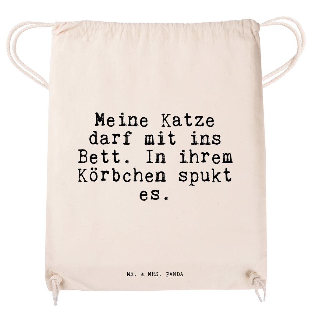 Sportbeutel Sprüche und Zitate Meine Katze darf mit ins Bett. In ihrem Körbchen spukt es. Sportbeutel, Turnbeutel, Beutel, Sporttasche, Tasche, Stoffbeutel, Sportbeutel Kinder, Spruch, Sprüche, lustig, Weisheiten, Zitate, Spruch Sprüche Weisheiten Zitate Lustig Weisheit Worte