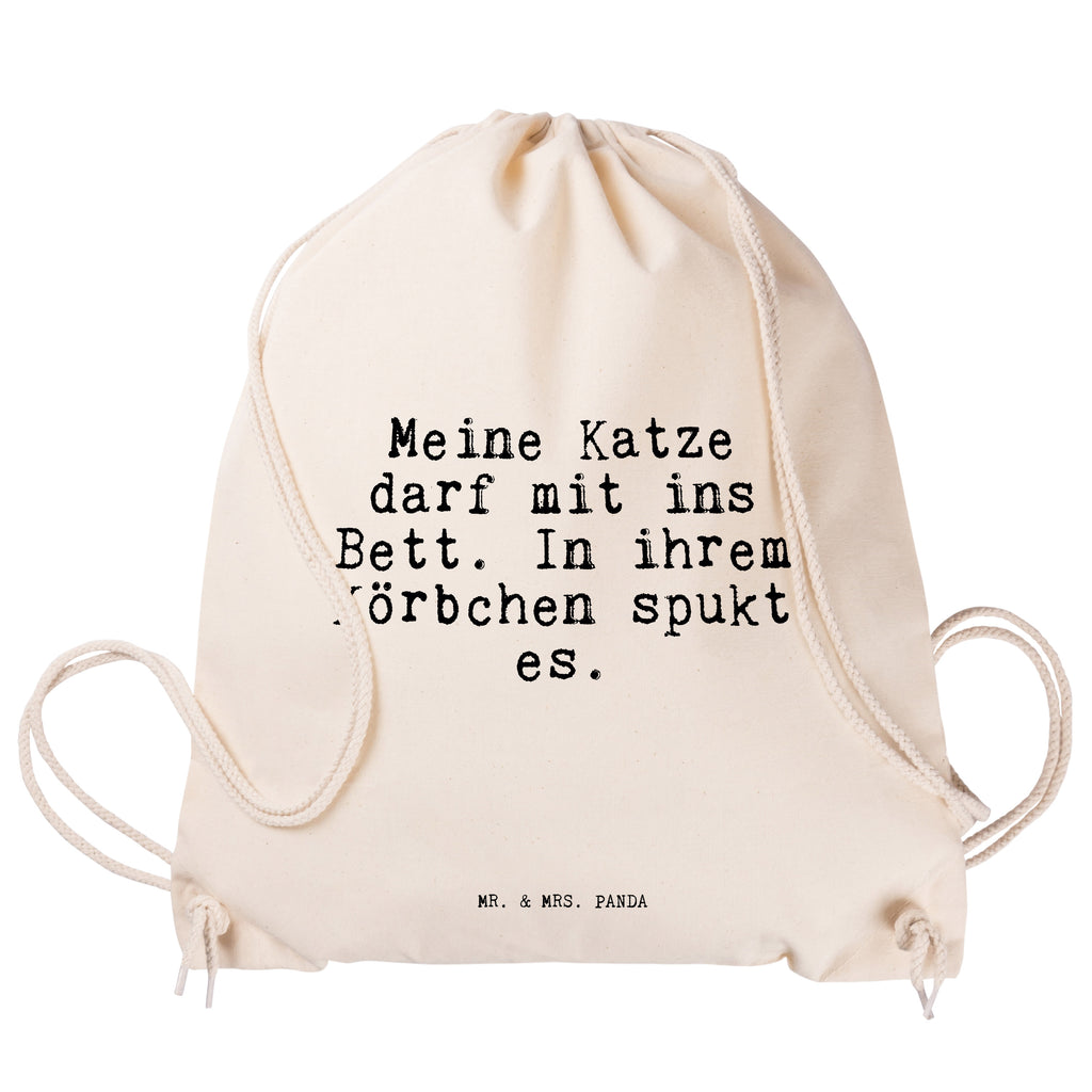 Sportbeutel Sprüche und Zitate Meine Katze darf mit ins Bett. In ihrem Körbchen spukt es. Sportbeutel, Turnbeutel, Beutel, Sporttasche, Tasche, Stoffbeutel, Sportbeutel Kinder, Spruch, Sprüche, lustig, Weisheiten, Zitate, Spruch Sprüche Weisheiten Zitate Lustig Weisheit Worte