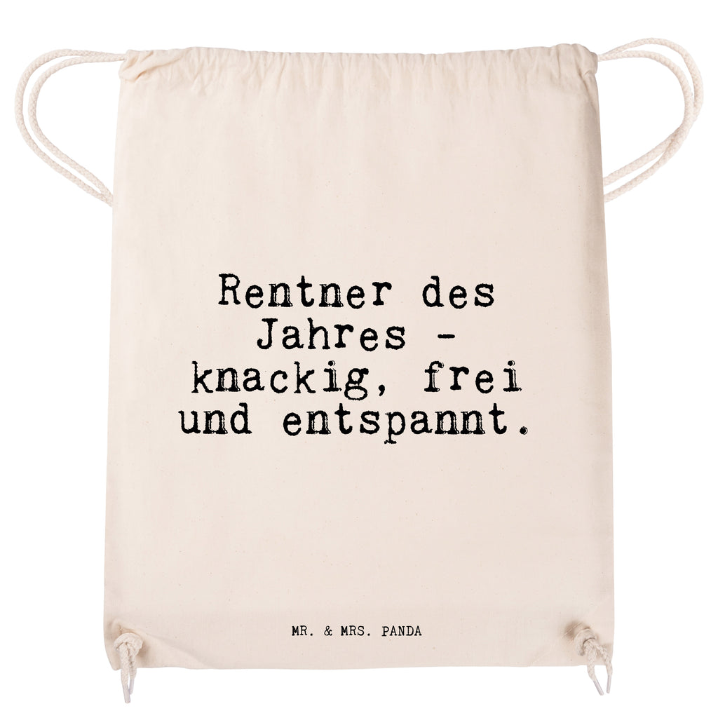 Sportbeutel Sprüche und Zitate Rentner des Jahres - knackig, frei und entspannt. Sportbeutel, Turnbeutel, Beutel, Sporttasche, Tasche, Stoffbeutel, Sportbeutel Kinder, Spruch, Sprüche, lustig, Weisheiten, Zitate, Spruch Sprüche Weisheiten Zitate Lustig Weisheit Worte