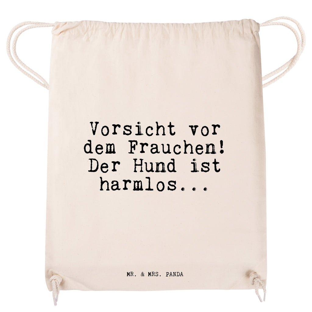 Sportbeutel Sprüche und Zitate Vorsicht vor dem Frauchen! Der Hund ist harmlos... Sportbeutel, Turnbeutel, Beutel, Sporttasche, Tasche, Stoffbeutel, Sportbeutel Kinder, Spruch, Sprüche, lustig, Weisheiten, Zitate, Spruch Sprüche Weisheiten Zitate Lustig Weisheit Worte